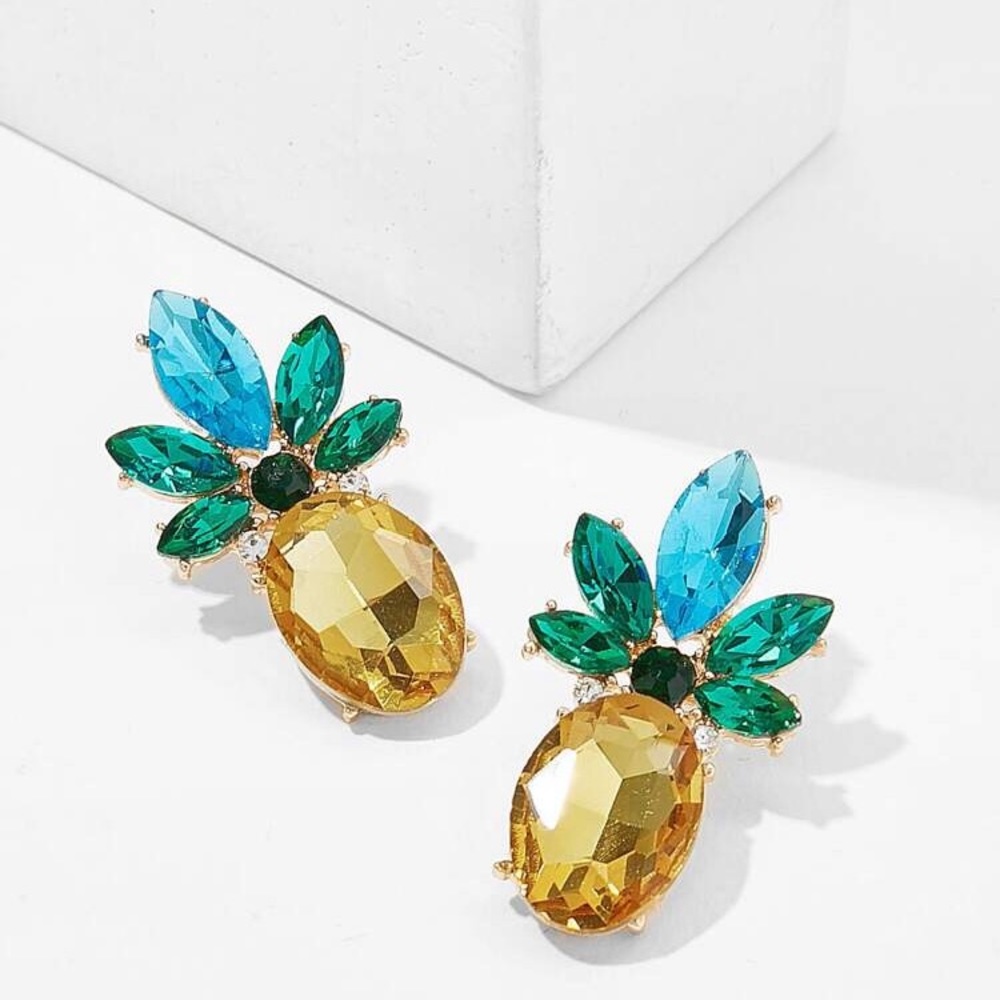 Sparkly Pineapple Earrings - Picture 4 of 7
